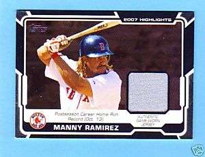 2008 Topps Manny Ramirez Game Used Jersey Card MINT   