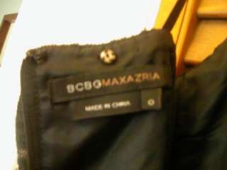 BCBG MaxAzria Tiered Feather Black Dress Size 0  