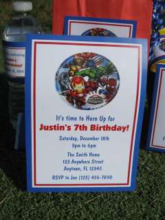 Superhero Squad Birthday Invitation Favors Water Candy  