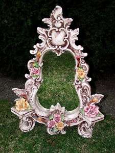 Elegant Capodimonte Italy Porcelain Victorian Style Rose Boudoir 