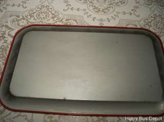 Vintage Mid Century Asian Oriental Red Serving Tray  