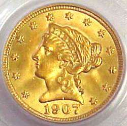 BLAZN 1907 $2 1/2 DOLLAR LIBERTY GOLD COIN PCGS MS64  