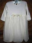 BEBEMONDE 2T Toddler Girl Embellished Ivory White Knit Dress w/Sheer 