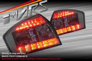 Smoked Black LED Tail Lights for AUDI A4 S4 RS4 B6 01 05 Sedan KS