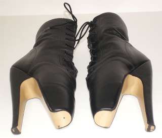 Knöchelhohe ORIGINAL Ballett   Stiefel, LEDER schwarz, Größe 37 
