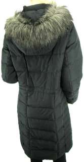 CALVIN KLEIN Black Down Quilted Hooded Winter Womens Coat XS 