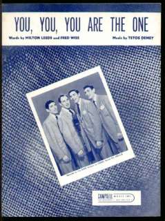 You Are The One 1948 AMES BROTHERS Vintage Sheet Music  