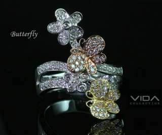 14K Gold F/VS Butterfly Design Diamond Ring Exquisite  