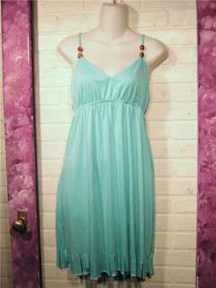 NEW Fringed Aqua Knit Halter Top/Mini Dress Size S or M  