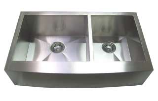 33 Farm APRON Kitchen Stainless Steel Sink CURVE Front  