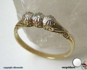 Diamantring Gold Ring Ringe 14Kt 585 14 Kt Gold Damen Antikring 