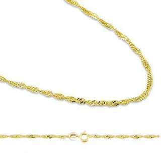 14k Yellow Gold Singapore Twist Chain Necklace .9mm 18  