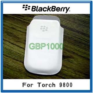 PU Leather Pouch Pocket Case For Blackberry Torch 9800 White  