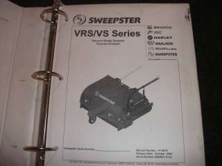 Sweepster VRS/VS operation maintenance parts manual  