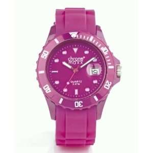   Chrono Maxx Design Armbanduhr Silikon Uhr Watch Modeuhr Quarzuhr pink
