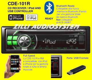 ALPINE CDE 101R 101R 101 R Sinto CD  USB Pred. Ipod  