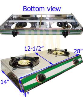 Stainless Steel Dual 2 Burners Portable Propane Stove  