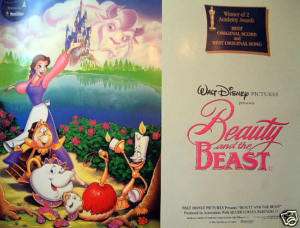   Disneys BEAUTY and the BEAST uk quad poster (1991)