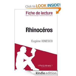 Rhinocéros de Eugène Ionesco (Fiche de lecture) (French Edition 