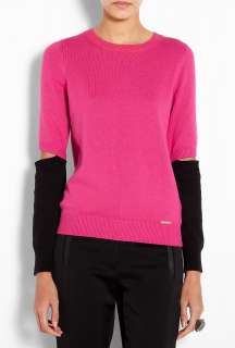 MICHAEL Michael Kors  Long Sleeve Colour Blocked Elbow Slit Sweater 