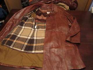   Mens Aniline Cabretta Leather Fight Club Mod Blazer Jacket Coat Sz 40L