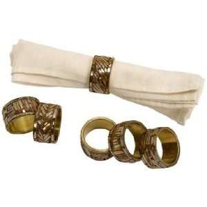  Set of 6 Omiska Gold Tone Napkin Rings