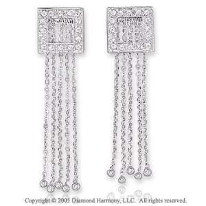    14k White Gold Round 1/3 Carat Diamond Drop Earrings Jewelry