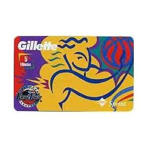 Collectible Phone Card 5m Gillette 1995 Abstract Torso (Yellow Gold 