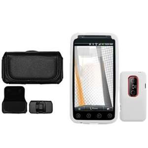 iNcido Brand HTC EVO 3D Combo Solid White Silicon Skin 