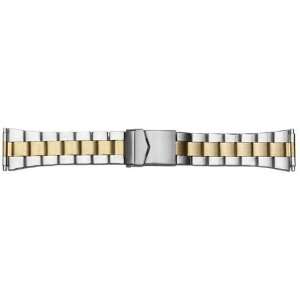   Mens Two Tone Stainless Steel & Gold Finish Adjustable Watch Bracelet
