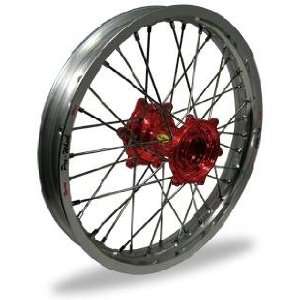 Pro Wheel MX Front Wheel Set   21x1.60   Silver Rim/Red Hub 23 41071 