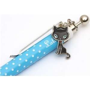  blue white polka dots ballpoint with cat Toys & Games