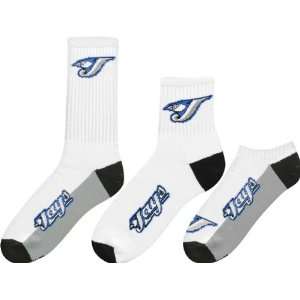  Toronto Blue Jays Mens 3 Pair Sock Pack Sports 