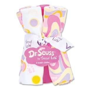   Trend Lab 5 piece Wash Cloth Set   Dr Seuss Oh The Places Pink Baby