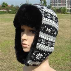 SNOW Polyester Snowflakes Warm Ear Flap Hat