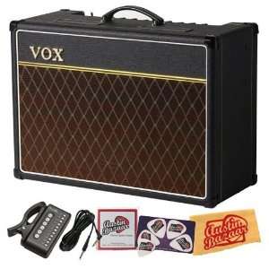  VOX AC15C1 15 Watt 1x12 Inch Guitar Combo Amp Bundle with 