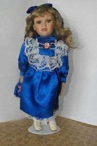 THE DANEA COLLECTION  16 TALL PORCELAIN DOLL BLUE GIRL  