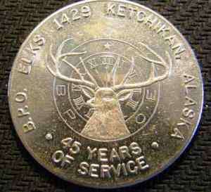 1867/1967 ALASKA ELKS Centennial Medal Ketchikan Alaska  