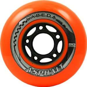 Labeda Asphalt Inline Skate Wheels 8 Pack Color Orange Choice of Sizes 