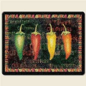  hot CHILI PEPPERS tabasco large 15 inch TEMPERED GLASS CUTTING BOARD 