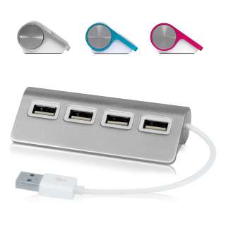 Tanzency Alumi HUB 4 Ports USB Hub for Apple Macbook Pro (Silver 