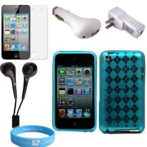  Ipod Touch 4th Generation Combo Blue TPU Silicone Skin 