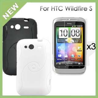 5in1 TPU Silicone Cover Case Skin Screen Protector for HTC Wildfire S 