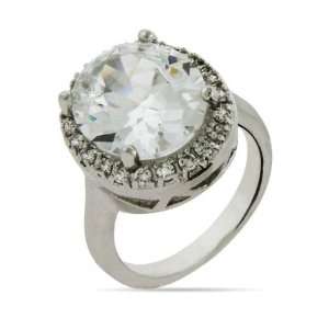 Dazzling 6.5 Carat Halo Oval CZ Engagement Ring Size 5 (Sizes 5 6 7 8 