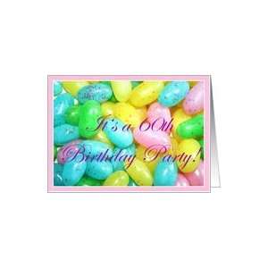  60th Birthday Party Invitation Jellybeans Card Toys 