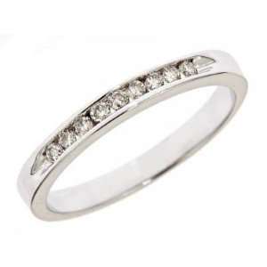 14k White Gold Diamond Wedding Anniversary Band Ring 7.5 (1/5cttw, SI 