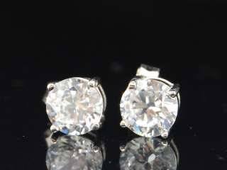 925 STERLING SILVER CZ ROUND STUD EARRINGS STUDS 6MM  