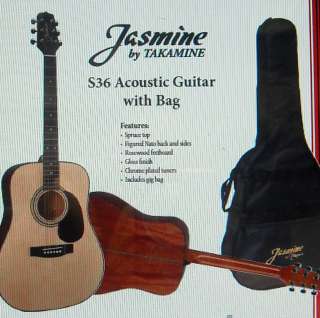 TAKAMINE JASMINE ACOUSTIC GUITAR S36 WITH GIG BAG  