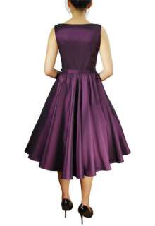   BELTED FORMAL 50s style PINUP SWING DRESS 4 6 8 10 12 14 16 18  