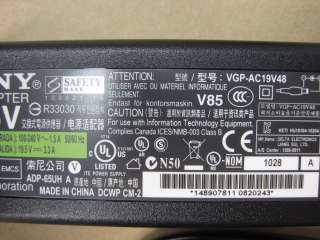 SONY Vaio VPCEB3AFX/BJ AC adapter charger VGP AC19V48  